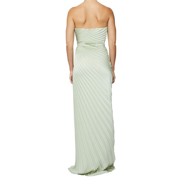 A.L.C. | Bianca Strapless Pleated Dress in Light Green - Picture 2 of 4